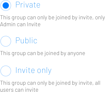 Group Privacy in-app view
